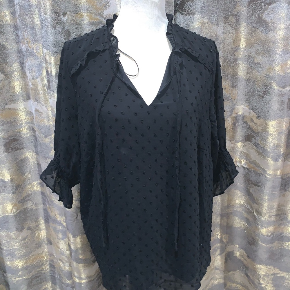 New CeCe plus size Elegant Black Women's Top